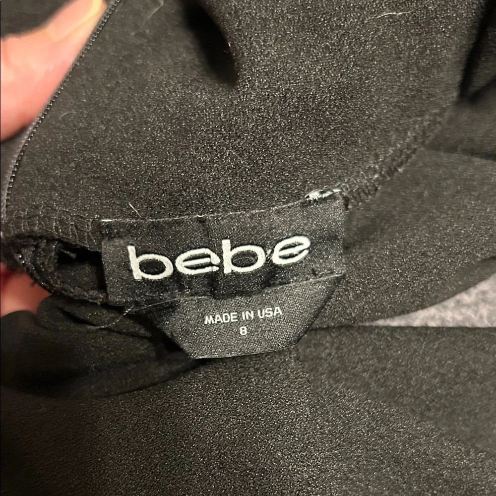 bebe Black‎ Off-Shoulder Wide-Leg Jumpsuit with Fluted Sleeves